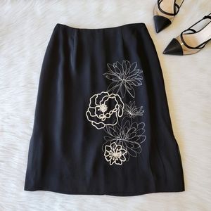 Charter Club Floral Embroidered Pencil Skirt